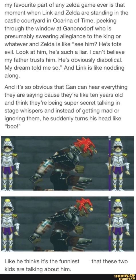 AU where Gan is actually good, and the story follows smol Zelda as she has to figure that out. Ganondorf Funny, Loz Link, Legend Of Zelda Memes, Zelda Funny, Hyrule Warriors, Zelda Art, Ocarina Of Time, Legend Of Zelda Breath, Zelda Breath