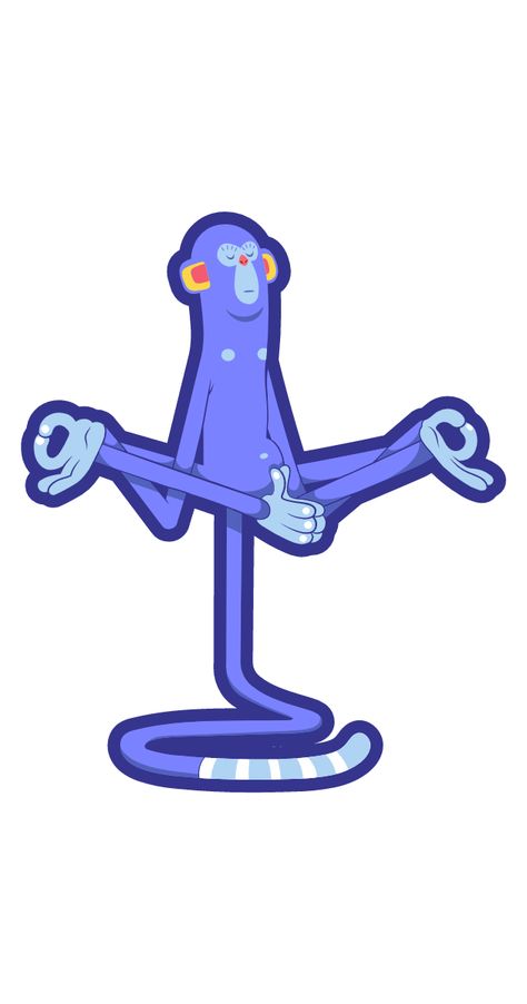 Nice sticker with a monkey standing on its tail in a state of meditation.. #Monkey #Purple #Meditation Monkey Standing, Monk Meditation, Animals Stickers, Monkey Stickers, Monkey Mind, Sea Monkeys, Hippie Designs, Kids Laughing, Sculpture Ideas