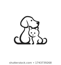 Dog Cat Logo Design, Dog And Cat Drawing Simple, Pet Logo Design Ideas, Cat Pet Shop, Pets Logo, Cute Logo Design, Dog Logos, Cat Logo Design, Dog Logo Design