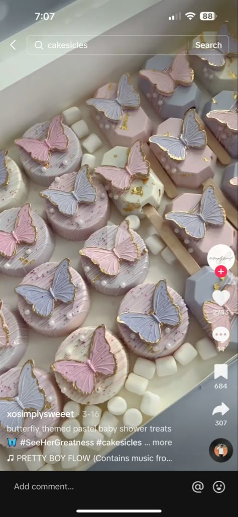 Butterfly Cake Popsicles, Butterfly Marshmallow Pops, Chocolate Covered Oreos Butterfly, Butterfly Desserts Table, Butterfly Party Dessert Table, Butterfly Pretzel Rods, Butterfly Birthday Party Decorations Dessert Tables, Butterfly Sweet Table, Butterfly Treat Table Ideas