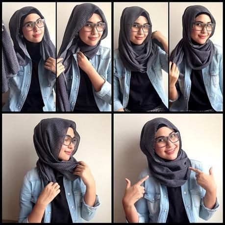 Tutorial: 4 Easy-to-Wear Hijab Styles for Everyday Look Hijabi Mode, Hijab Stile, How To Wear Hijab, Tutorial Hijab Pashmina, Simple Hijab Tutorial, Turban Hijab, Stile Hijab, Simple Hijab, Modern Hijab