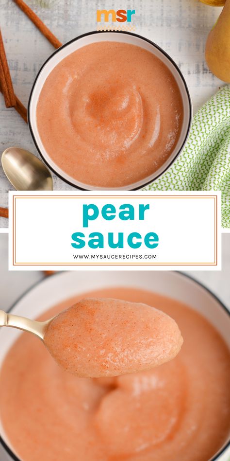 This pear sauce is a perfect substitute or switch-up from typical applesauce. Use it with sweet or savory dishes or all on its own. Homemade Pear Sauce, How To Make Pear Sauce, Freezer Pear Sauce Recipe, Easy Pear Sauce Recipe, Asian Pear Applesauce, Pear Sauce Instant Pot, Pear Sauce Recipe Crock Pot, Canning Pearsauce, Canning Pear Sauce