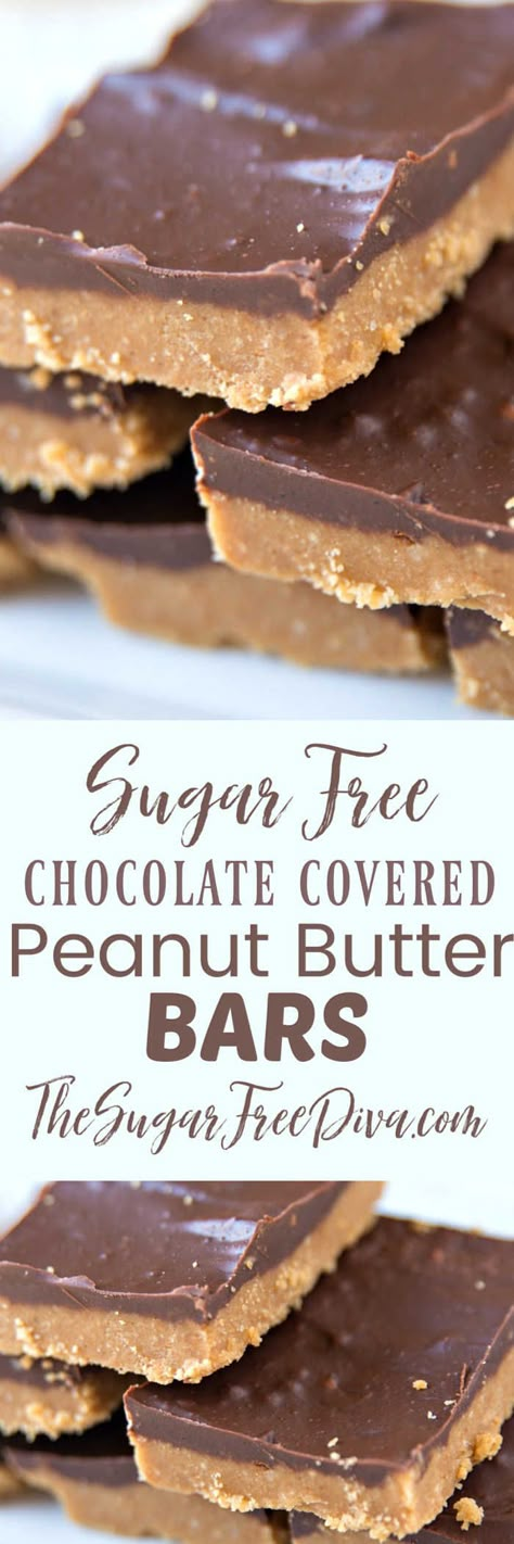 Sugar Free Peanut Butter Bars #sugarfree #keto #peanutbutter #holiday #baking #dessert #bars #diy #snack #yummy Sugar Free Dessert Easy, Gestational Diabetics Dessert, Chocolate For Diabetics, Easy Sugar Free Desserts For Diabetics, Healthy Sugar Free Desserts, Sugar Free Desserts Easy, Brownie Vegan, Pudding Chia, Dessert Mousse