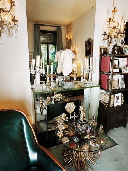 Photos: The Treasures of Yves Saint Laurent | Vanity Fair Yves Saint Laurent Paris, Art Deco Chair, Deco Chairs, Long House, Oak Bookcase, Bedroom Fireplace, Italian Sofa, Paris Apartments, Leather Armchair