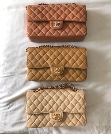 Chanel Bag Classic, Coco Chanel Fashion, Beige Handbags, Buy Bags, Shades Of Beige, Luxury Purses, Fancy Bags, Classic Bags, Dark Beige