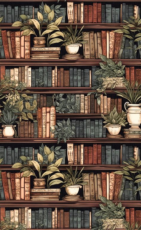 Library Illustration Bookshelves, Bookcase Wallpaper Backgrounds, Book Shelf Wallpaper Aesthetic, Bookshelf Illustration Art, Book Shelf Wallpaper Phone, Ipad Wallpaper Book Aesthetic, Bookshelf Background Wallpapers, Christmas Bookshelf Wallpaper, Bookshelf Phone Wallpaper