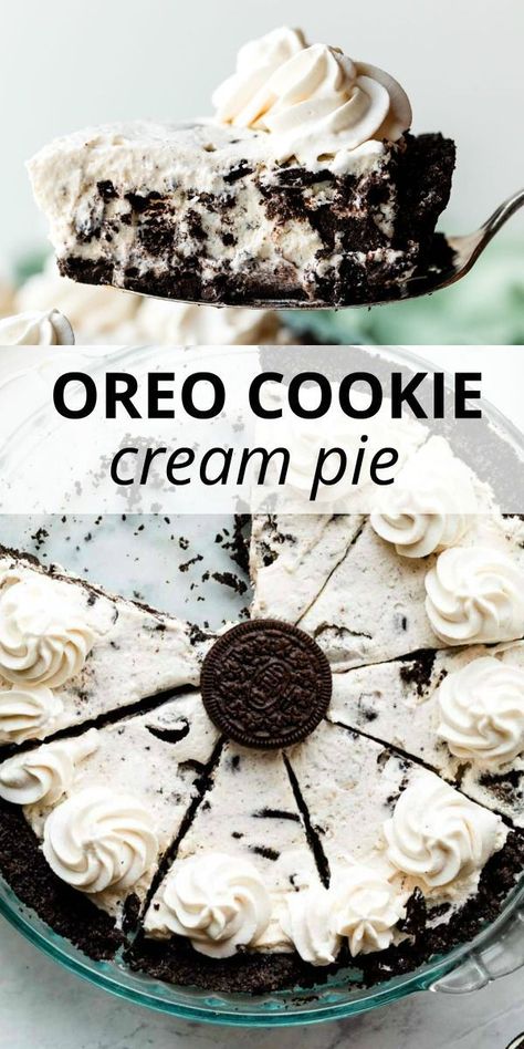 Cookies And Cream Pie, Creamy Cookies, No Bake Oreo Pie, Oreo Desserts, Oreo Dessert Recipes, Oreo Pie, Dessert Pie Recipes, Oreo Cream, Sally's Baking