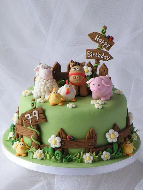 Farm Animals Cake, Farm Birthday Cakes, Farm Animal Cakes, Animals Cake, Animal Birthday Cakes, Farm Cake, 2 Birthday Cake, Animal Cakes, Animal Cake