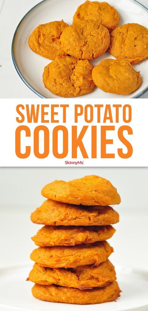 Sweet Potato Cookies Sweet Potato Snacks, Potato Cookies, Sweet Potato Cookies, Sweet Potato Dessert, Potato Snacks, Cookie Calories, Sweet Potato Recipes, Healthy Cookies, Healthy Sweets