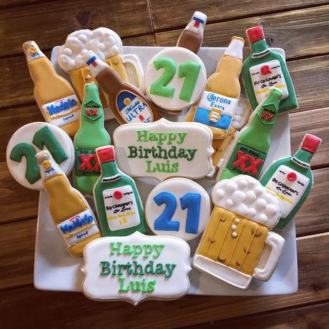 Birthday Cookies For Boyfriend, 21st Birthday Cookies For Guys, 19th Birthday Cookies, 21st Birthday Sugar Cookies, 21 Birthday Cookies, 21st Birthday Cookies, Birthday Sugar Cookies, Guys 21st Birthday, 21 Bday