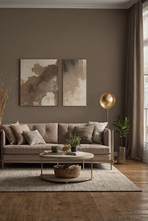 Discover the timeless elegance of Smokey Taupe 983, a must-have shade for your 2024 home. Dive into a daily routine with interior designer tips to elevate your space. #Ad #homedecor #homedesign #wallpaints2024 #Painthome #interiorarchitecture Wall Colors Green Living Room Colors Bright Living Room Colors Apartment Renovation Living room Remodeling Modern Paint Colors 2024 New Classic Living Room Interior Design Wall Colors, Modern Home Wall Paint, Wall Colors For Living Room Modern, Classic Wall Colors, Taupe Wall Paint Colors, White Walls Design, Living Room Paint With Accent Wall, Dark Taupe Walls Living Room, Moody Taupe Living Room