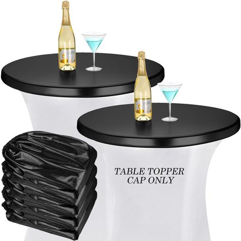 PRICES MAY VARY. Lovely Multipack: you will receive a package containing 4 pcs black table topper cap, ensuring you have sufficient quantity for your use; This reduces the worry about not having enough covers for your event and gives you the opportunity to decorate multiple tables in uniform, creating a cohesive, visually pleasing aesthetic Quality Material Blend: made from a tested and proven blend of 90% polyester and 10% spandex with black foil, these round coffee table covers ensure extended Multiple Tables, Winter Wonderland Christmas Party, Mobile Cocktail Bar, Pleasing Aesthetic, Fitted Table Cover, Coffee Table Cover, Wonderland Christmas, Round Cocktail Tables, Bar Black