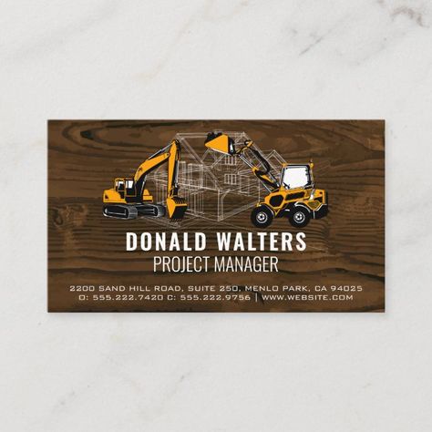 Construction Business Cards, Construction Business, Construction Vehicles, Design Business, Retro Design, Business Card Design, Wedding Stationery, Business Card, Business Cards