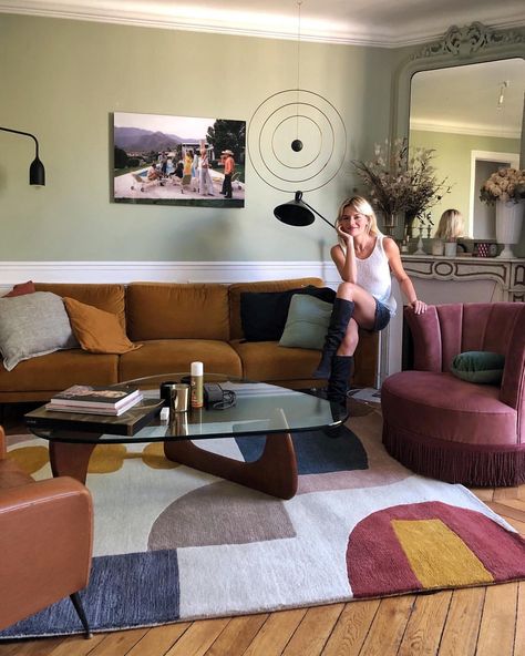 Sabina Socol on Instagram: “Change of scenery ... #madedesign @madedotcom” Parisian Apartment Decor, Sabina Socol, Noguchi Table, Noguchi Coffee Table, Louis Chairs, Parisian Home Decor, Mid Century Coffee Table, Parisian Apartment, Apartment Decor Inspiration