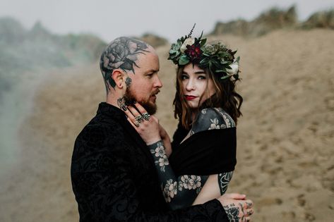 Nyc Editorial, Alternative Couple, London Editorial, Stylish Couples, Alternative Wedding Photography, Brides With Tattoos, Indie Wedding, Kent Wedding, Alternative Wedding Dresses