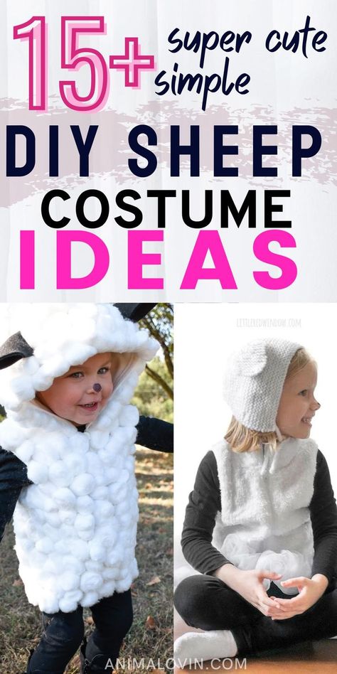 Christmas Pageant Costumes Diy, Sheep Costume Toddler, Simple Sheep Costume, Homemade Sheep Costume, Easy Sheep Costume, Bible Costumes Diy, Shepherd Costume For Kids, Sheep Masks For Kids, Nativity Animal Costumes Diy