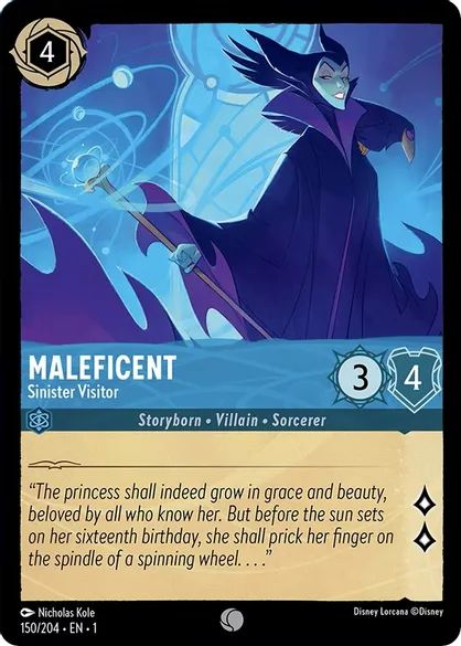 Maleficent - Sinister Visitor - The First Chapter - Disney Lorcana Diverse Characters, Disney Cards, Marvel Champions, Sixteenth Birthday, Grow In Grace, Collectible Trading Cards, Walt Disney Pictures, Flesh And Blood, Maleficent