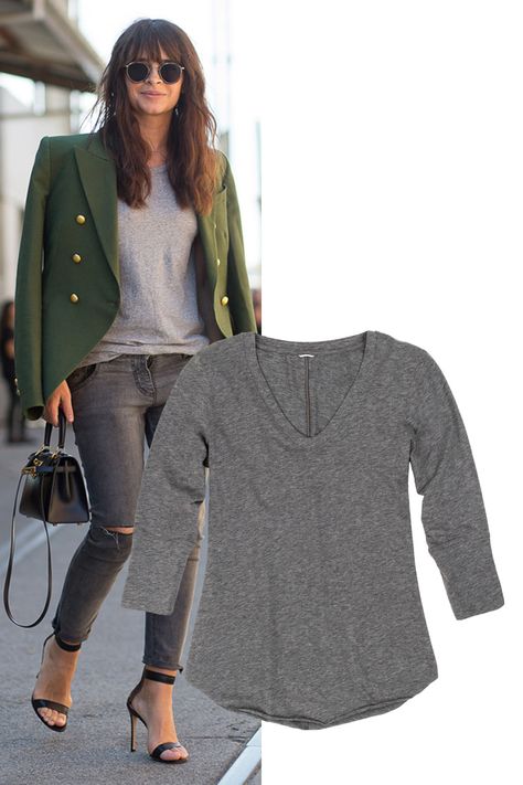 Start with Basics Build An Outfit, Kit And Ace, Gray Shirt, Grey Dress, Street Style Inspiration, Military Inspired, Harper's Bazaar, Grey Shirt, Autumn Fashion Women