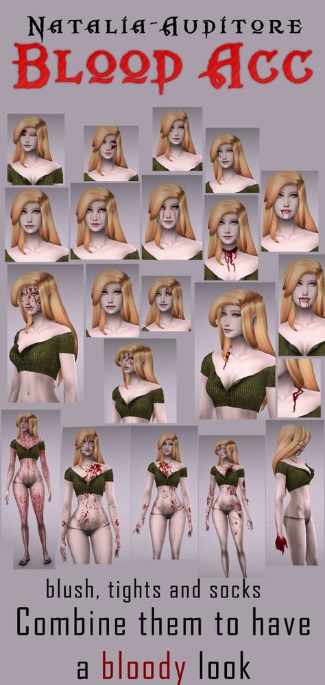 Blood acc | Natalia-Auditore on Patreon Sims 4 Vampire Skin Details, Sims 4 Cc Blood Stains, Creepy Sims 4 Cc, Sims 4 Creepypasta Cc, The Sims 4 Vampire Cc, Sims 4 Blood Cc, Sims 4 Cc Monster, Sims 4 Horror Cc, Sims 4 Vampire Cc