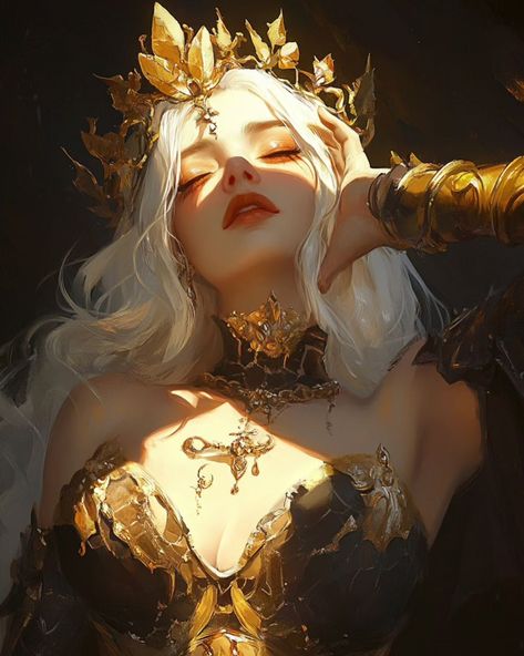 𝕲𝖔𝖑𝖉𝖊𝖓 𝕼𝖚𝖊𝖊𝖓 AI Generated | Gerado por IA | Midjourney #ai #midjourney #queen #fantasy Sun Goddess Aesthetic, Goddess Of Time, Golden Woman, Tattoo Character, Golden Queen, Summer Goddess, Crown Art, Sun Goddess, Gold Tattoo