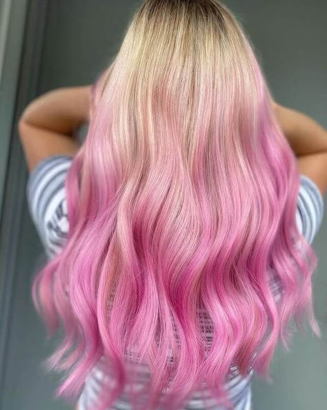 15 Stunning Pink Ombre Hair Color Ideas to Inspire Your Next Salon Visit - Stylendesigns Pink Hair Highlights, Hair With Pink Highlights, Blonde Hair With Pink, Pink Hair Ideas, Dyed Hair Ideas, Blonde Hair With Pink Highlights, Pink Ombre Hair, Blonde Hair Tan Skin, Pink Blonde