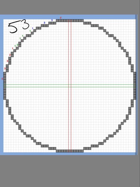 Minecraft Circle Guide, Minecraft Circle Chart, Minecraft Circle, Minecraft Circles, Cool Minecraft Creations, Minecraft Plans, Circle Template, Cool Minecraft, Minecraft Creations