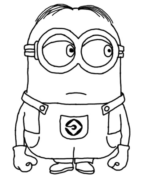 Dibujo para colorear del personaje Mark de los Minions Minion Drawing, Minion Coloring Pages, Blank Coloring Pages, Minions Coloring Pages, Minion Christmas, Minion Movie, Drawing Faces, Printable Coloring Book, Cartoon Coloring Pages