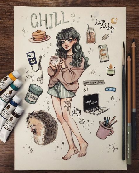 Filmy Vintage, Illustration Tattoo, Gretlusky Art Mermaid, Artist Instagram, Illustration Art Girl, D B, Arte Sketchbook, Sketchbook Inspiration, Cute Art Styles