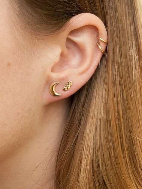 Junk Jewellery, Constellation Earrings, Star Constellation, Urban Outfitters Jewelry, Gold Heart Earring, Cross Earrings Studs, Double Hoop Earrings, Moon Studs, Tiny Star