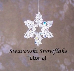 Tutorial Snowflake Swarovski Crystals Instant by NwbeadTutorials Swarovski Snowflake, Snowflake Tutorial, Beaded Snowflakes, Motifs Perler, Crystal Snowflakes, Beaded Christmas Ornaments, Snowflake Earrings, Christmas Bead, Beading Tutorial