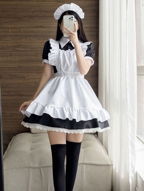 Plus Size Maid, Maid Headband, Maid Fancy Dress, Maid Outfit Cosplay, Maid Halloween, Y2k Plus Size, Maid Outfit Anime, French Maid Dress, Black Halloween Dress