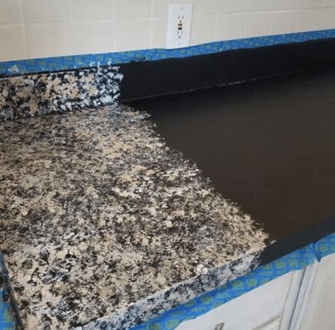 Cover Countertops Diy, Counter Top Refinishing, Painted Counter Tops Diy, Redoing Countertops Diy Laminate, Painting Counter Tops Bathroom, Redo Bathroom Countertop Diy, How To Paint A Laminate Countertop, Diy Paint Laminate Countertops, Spray Painted Countertops