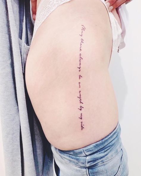 Script Hip Tattoo, Dot Tattoos, Hip Tattoo, Tattoo Inspo, Mini Tattoos, Future Tattoos, Tattoo Quotes, Tattoos, Quotes