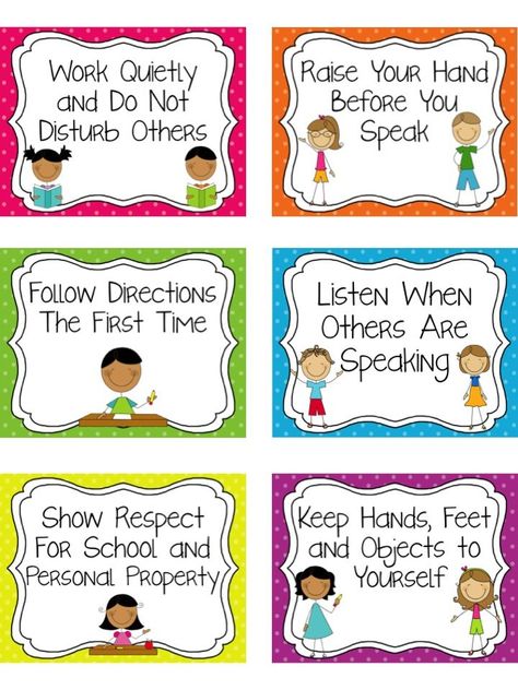 Classroom Rules Posters Dots Or Chevron image and visual related images Classroom Rules For Elementary, Classroom Rules Printable Posters, Preschool Classroom Rules, Classroom Rules Printable, Classroom Commands, Classroom Bulletin Boards Elementary, Class Rules Poster, Rules Poster, Classroom Rules Poster