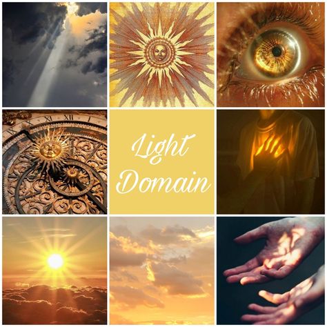 promote rebirth and renewal, truth and vigilance, clerics chase away lies and darkness

Ra, Aten (Egyptian); Apollo, Helios, Hemera (Greek); Sól (Norse); Lucifer Light Cleric Aesthetic, Sun Cleric, Light Domain Cleric, Light Cleric, Cleric Aesthetic, Cleric Dnd, Solar Aesthetic, Dnd Cleric, Fantasy Aesthetics