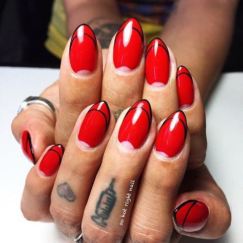 latex half moon french for @gabby_grave 💅❤️➖😘 Pinup Nails, Vintage Burlesque, Almond Nails Designs, Fancy Pants, Vintage Pinup, Almond Nails, Half Moon, Red Nails, Nail Inspo