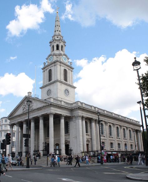 St Martin-in-the-Fields,  Westminster Saint Martin Of Tours, Map Of England, Regency London, Historic Design, Spiritual Places, Baroque Era, Neoclassical Design, Baroque Furniture, Great Fire Of London