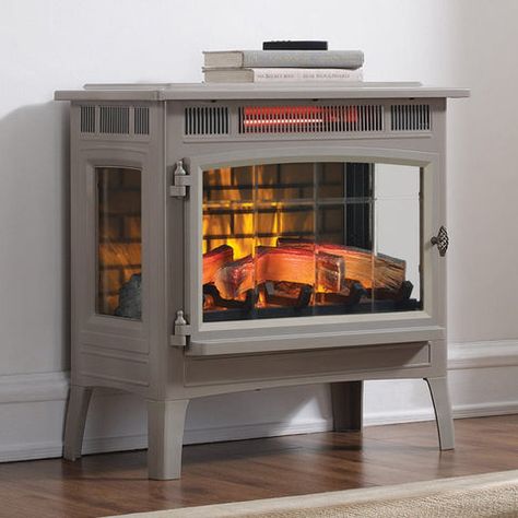 Explore Duraflame electric fireplaces and heaters from logs to full fireplaces with mantels, Duraflame has what you're looking for. 110% price matching. Free shipping. Electric Wood Stove, Duraflame Electric Fireplace, Free Standing Electric Fireplace, Electric Fireplace Stove, Electric Stove Heaters, Fireplace Stove, Etched Glass Door, Freestanding Stove, Stove Heater