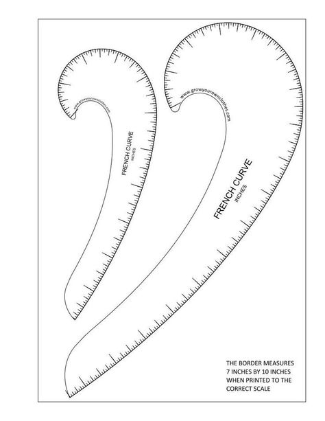 Printable pdfs of Imperial and Metric French curves and hip curves. Pola Blus, French Curve, Sewing Templates, Sewing Alterations, Sew Ins, Costura Diy, Pattern Drafting, Children Clothes, Sewing Projects For Beginners