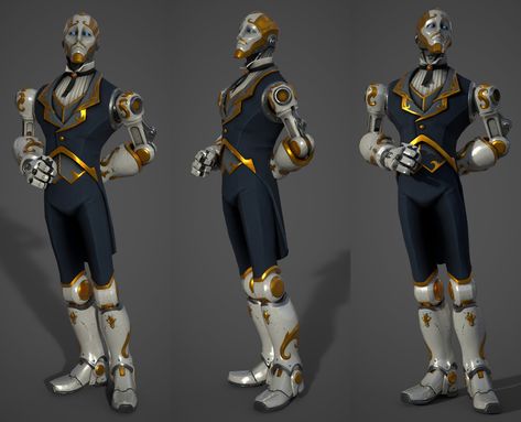 ArtStation - Robot butler Robot Butler Concept Art, Butler Concept Art, Robot Gentleman, Steampunk Robot Concept Art, Robot Bodyguard, Victorian Butler, Steam Punk Robot, Wonderland Moodboard, Robot Superhero