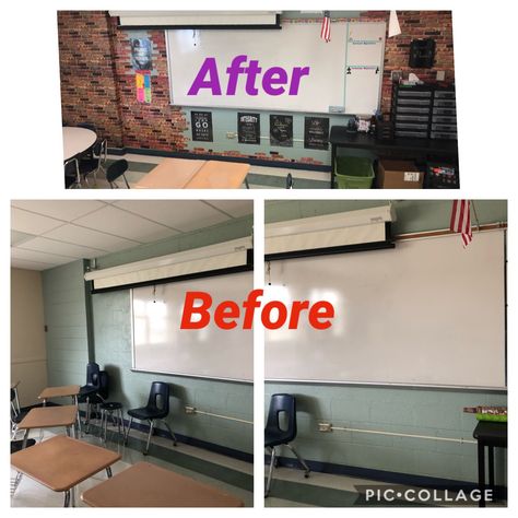 I used brick bulletin paper to give a green wall life in the classroom. Very welcoming. Brick Wall Classroom Decor, Faux Brick Wall, Faux Brick Walls, Cement Walls, Faux Brick, Classroom Walls, Teacher Style, Green Wall, In The Classroom