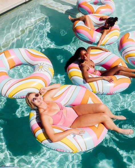 FUNBOY X MALIBU BARBIE™ TUBE FLOAT - 2 Pack - FUNBOY Funboy Pool Floats, Swimsuit Editorial, Retro Pool Party, Preppy Pool, Retro Pool Parties, Barbie In Real Life, Pool Party Floats, Cute Pool Floats, Beach Barbie