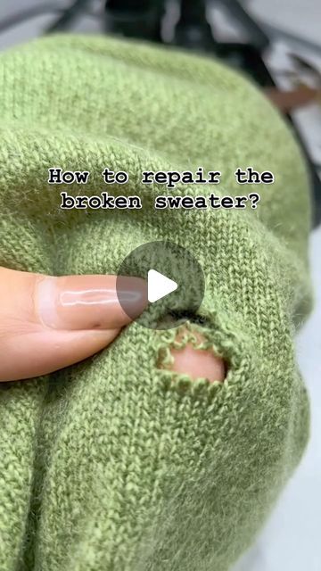 Visible Darning Sweater, How To Patch A Hole In A Knit Sweater, How To Repair Hole In Cashmere Sweater, Mending Holes In Sweaters, How To Repair A Hole In A Sweater, Repair Holes In Clothes Embroidery, Fixing Holes In Clothes, Sweater Repair, Creative Mending