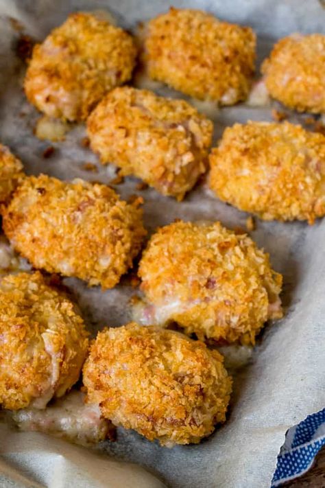 Baked Ham Hock and Cheddar Croquettes Ham Croquettes Recipe, Recipes For Leftover Ham, Make Ahead Party Food, Ham Appetizers, Ham Croquettes, Ham Hock Recipes, Best Pork Chop Recipe, Honey Mustard Dip, Mustard Dip