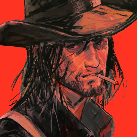 Rdr 2 Pfp, Red Harlow Fanart, Rdr2 Fanart Funny, Hot Cowboy Art, Cowboy Art Reference, Red Dead Redemption 2 Drawing, John Marston Fan Art, Rdr Icons, Cowboy Drawing Reference