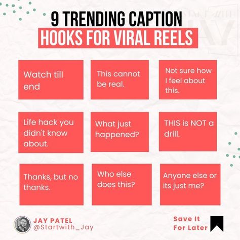 Looking for the ultimate caption hook to take your content to the next level? Look no further! Explore these 9 trending caption hooks and unleash your creativity for viral success. Get ready to captivate your audience like never before! #viralreels #captionhooks #contentcreation #trending Caption Hook, Candle Marketing, Content Hooks, Career Manifestation, Travel Consultant, Tarot Business, Business Strategy Management, Business Ads, Social Media Marketing Planner