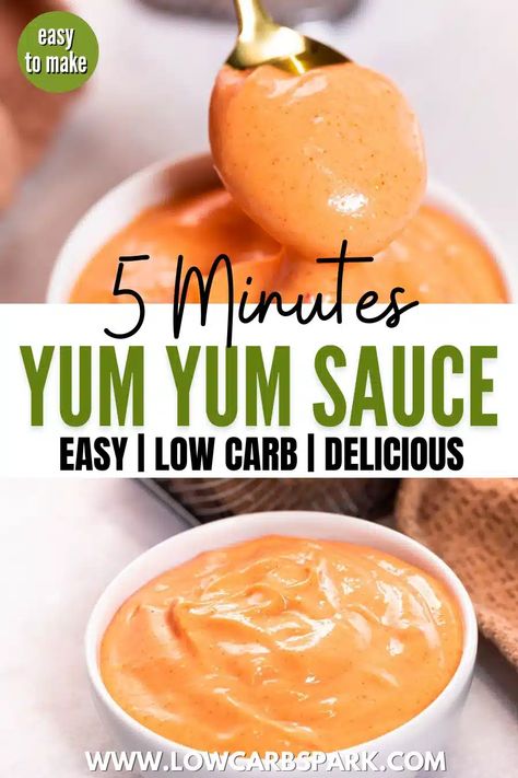 Keto Yum Yum Sauce, Low Calorie Yum Yum Sauce, Healthy Yum Yum Sauce, Low Calorie Sauces, Keto Dips, Burger Sauces Recipe, Yum Sauce, Keto Sauces, Tangy Bbq Sauce