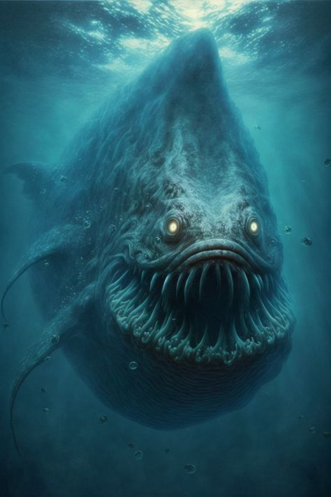 Deep Sea Monsters Art, Mythical Sea Creatures Art, Scary Sea Creatures Real, Leviathan Monster, Fantasy Sea Creatures, Ocean Horror, Underwater Monster, Scary Sea Creatures, Horror Wallpapers Hd