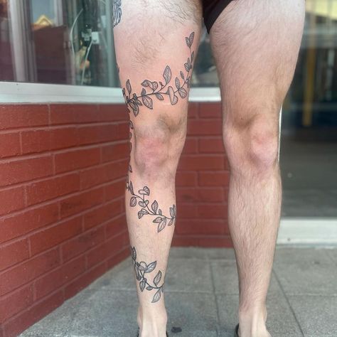 Vine Leg Tattoo Men, Vine Tattoo Up Leg, Full Body Wrap Around Tattoo, Botanical Wrap Tattoo Leg, Wrapping Leg Tattoo, Wrap Around Calf Tattoo, Vine Leg Tattoos Women, Wrap Around Calf Tattoos For Women, Plant Tattoo Leg