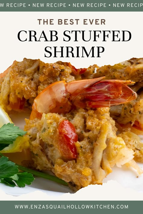 Crab Stuffed Shrimp is a dish you usually only have in a restaurant. Well, I am here to tell you that you can enjoy delicious stuffed shrimp at home with this easy recipe. Impress your family and friends with jumbo shrimp that is loaded with flavor-packed crab stuffing and baked to a tasty golden brown perfection! Crab Stuffed Jumbo Shrimp, Shrimp Stuffed With Crabmeat Recipe, Smoked Crab Stuffed Shrimp, Stuffed Shrimp With Crabmeat Recipes, Baked Stuffed Shrimp Casserole, Crab Stuffed Shrimp Recipe, Stuffed Shrimp Recipes, Stuffed Shrimp With Crabmeat, Stuff Shrimp